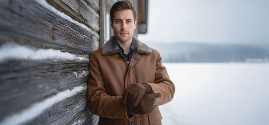 Luxury sheepskin gloves for men ideal for winter outdoor wear