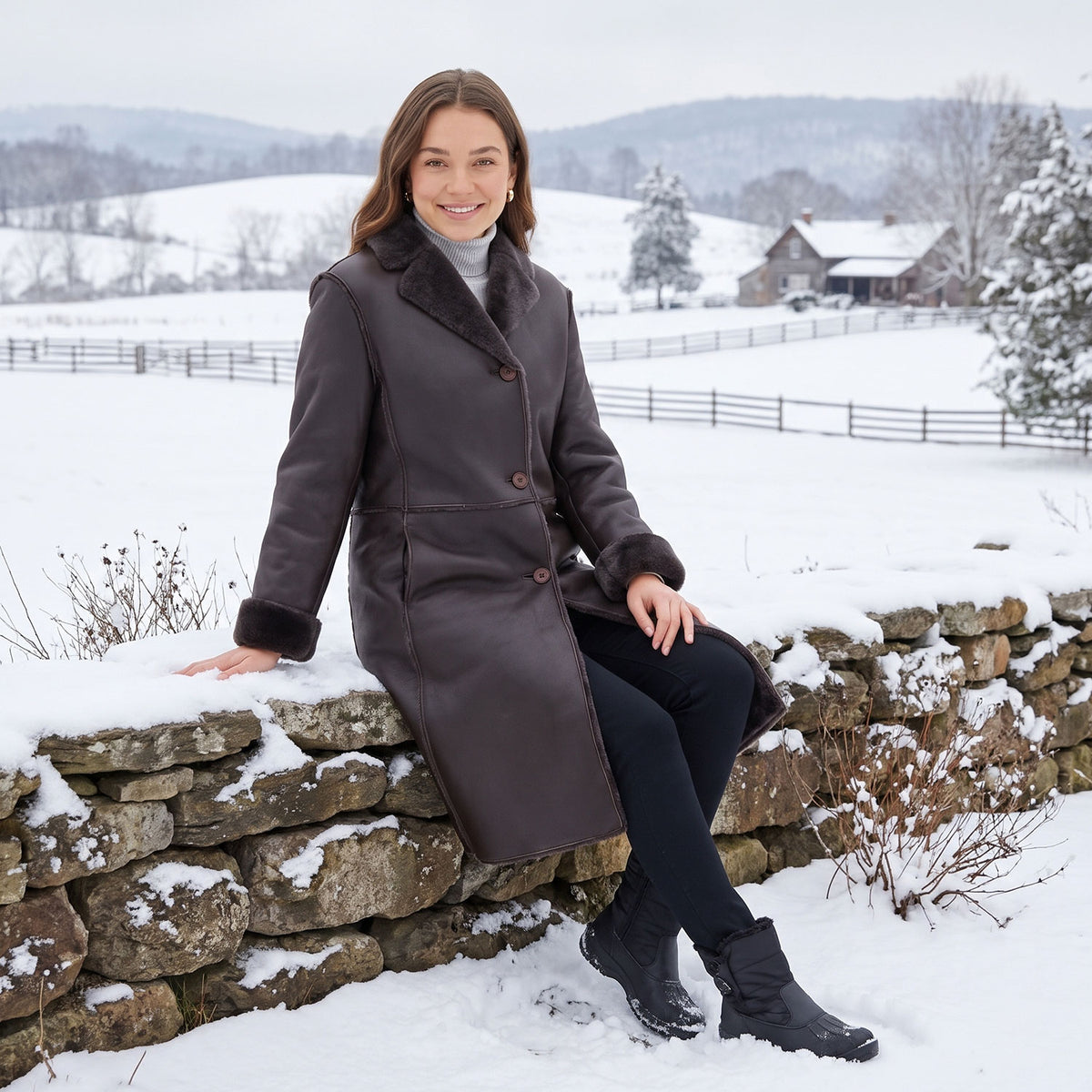 Sophia Sheepskin Coat-5