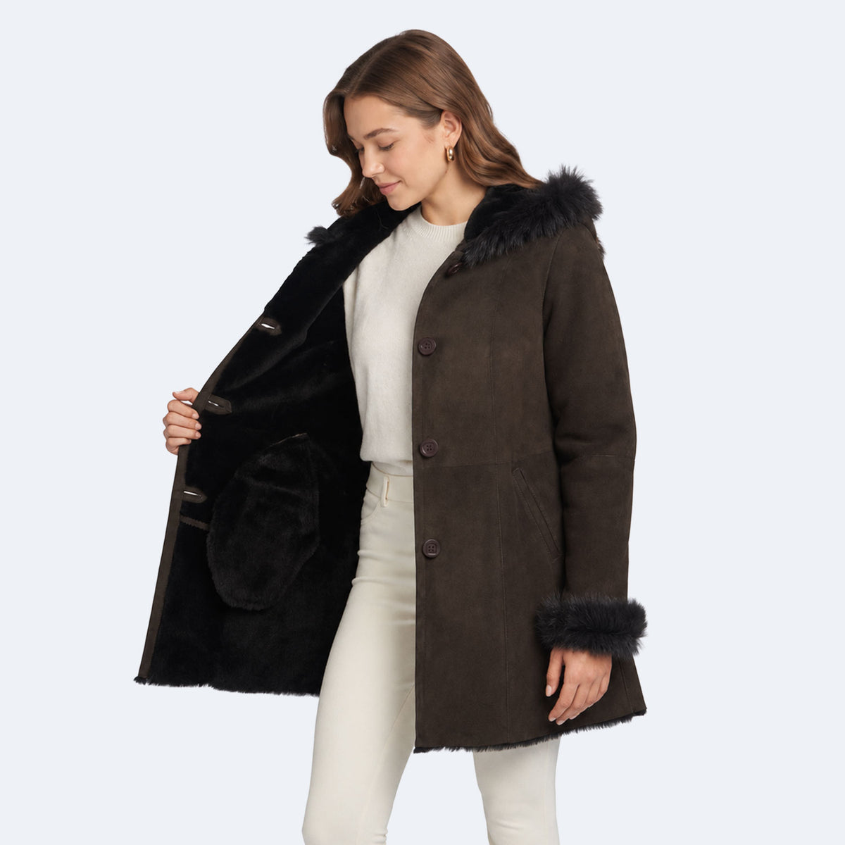 Christina Shearling Coat