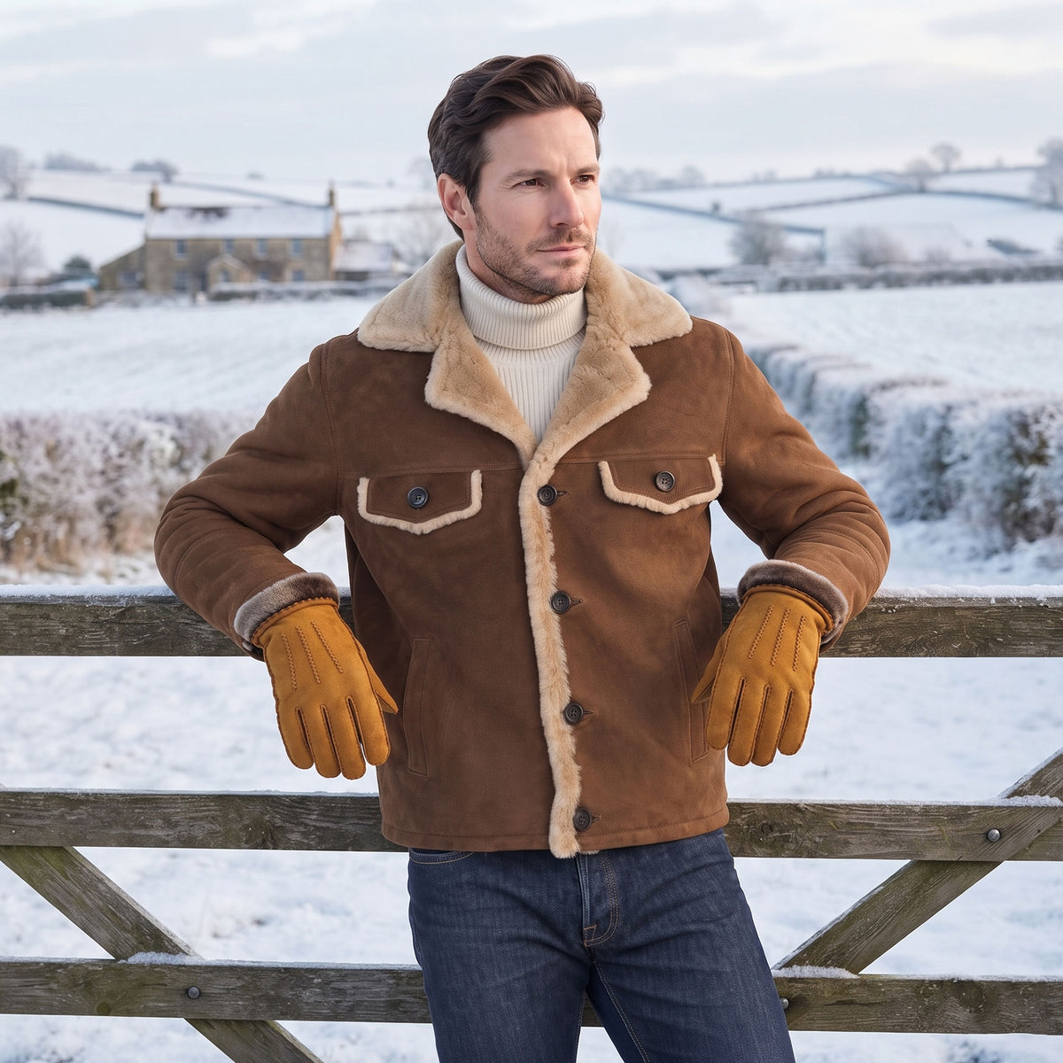 Burlington Shearling Gloves-5