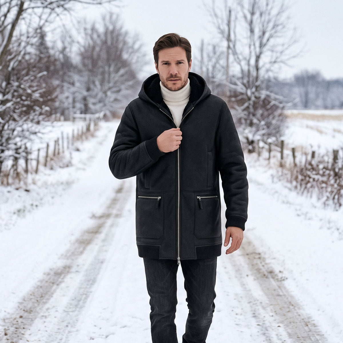 Linden Shearling Hooded Coat-4