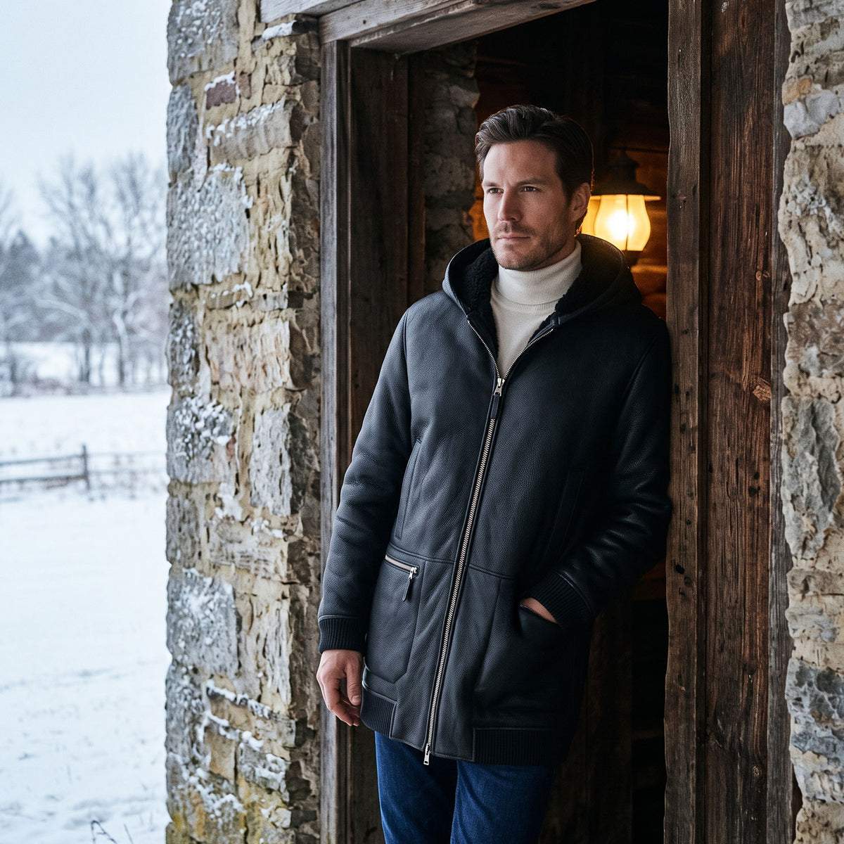 Linden Shearling Hooded Coat-5