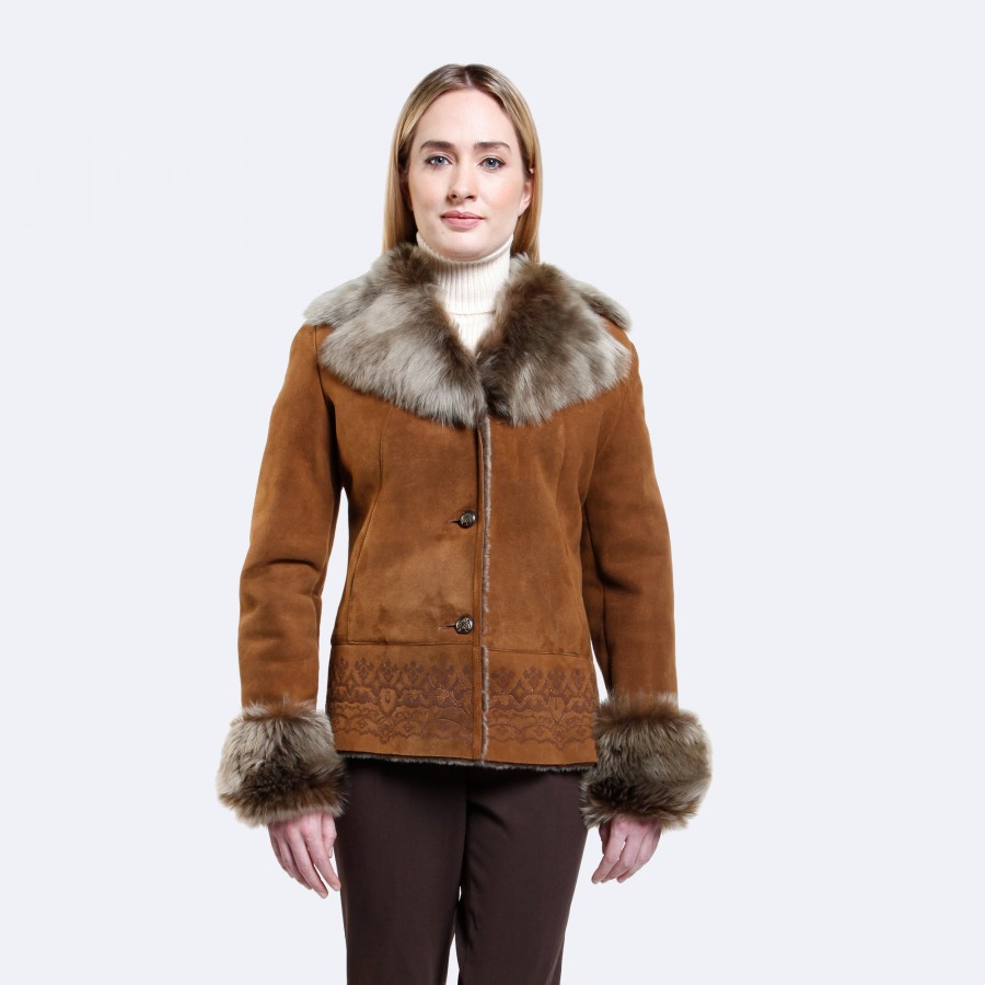 Womens Clothing Coats Fur coats BCBGMAXAZRIA Toffee Brown Faux Fur Coat 